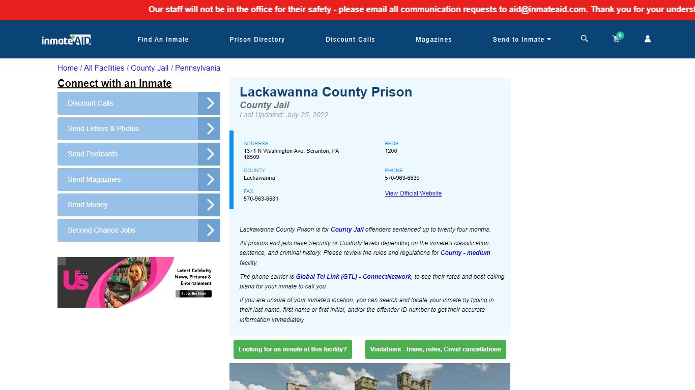 Lackawanna County Prison - Inmate Locator - Scranton, PA