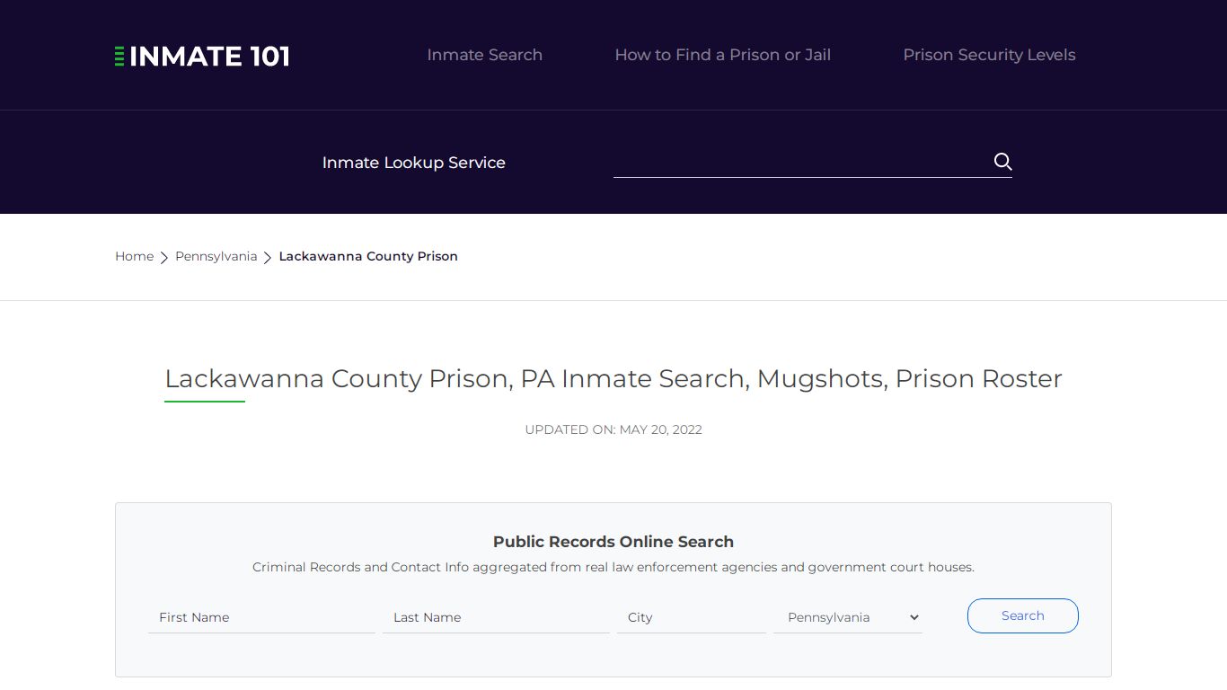 Lackawanna County Prison, PA Inmate Search, Mugshots ...